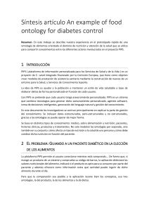 Síntesis artículo An example of food ontology for diabetes control