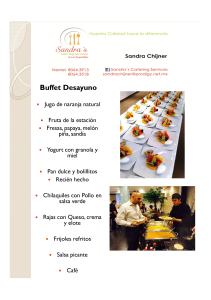 Buffet Desayuno - Sandras Catering