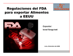 Regulaciones del FDA para exportar Alimentos a EEUU