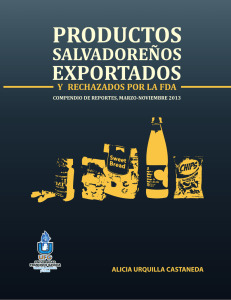 Productos salvadoreños exportados y rechazados por la FDA
