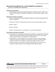 SELECCI&Oacute;N DE ALIMENTOS DE LA GU&Iacute;A PIR&Aacute;MIDE DE
