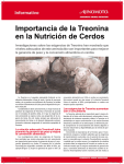 Importancia de la Treonina en la Nutrición de Cerdos