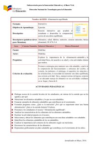 Actualizado en Mayo, 2016. Nombre del RED: Alimentación