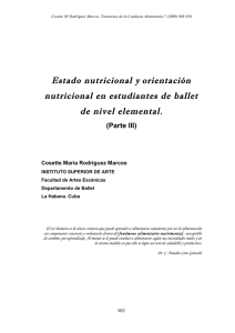 Estado nutricional y orientación nutricional en estudiantes de ballet