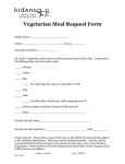 Vegetarian Meal Request Form