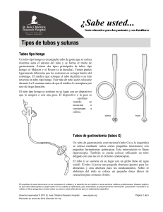 Tipos de tubos y suturas - St. Jude Children`s Research Hospital