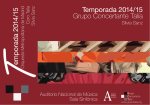 Temporada 2014/15 Grupo Concertante Talía emporada 2014/15