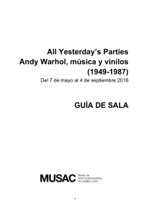 All Yesterday`s Parties Andy Warhol, música y vinilos (1949
