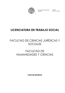 Plan de Estudios LTS - FCJS - Facultad de Ciencias Jurídicas y