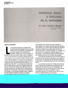 CONCIENCIA SOCIAL E IDEOLOGIA `I EN EL MARXISMO i