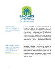 Convocatoria - Premio Nacional Innovación Tecnológica para la