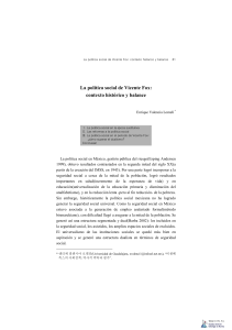 La política social de Vicente Fox: contexto histórico y balance