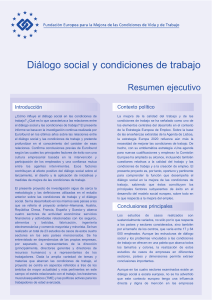 Diálogo social y condiciones de trabajo