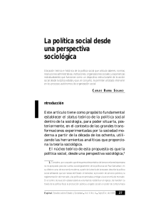 La política social desde una perspectiva sociológica