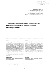 Cuestión social y situaciones problemáticas