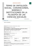 temas de ontología social: convenciones, normas e