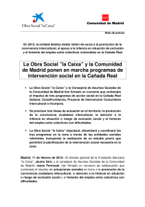 La Obra Social ”la Caixa” y la Comunidad de Madrid ponen en