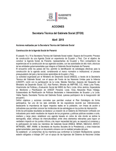 ACCIONES Secretaría Técnica del Gabinete Social (STGS
