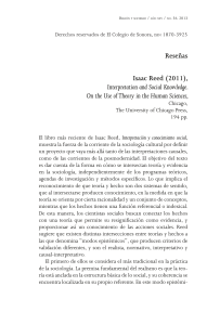 Reseñas Isaac Reed (2011), Interpretation and Social Knowledge