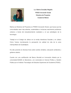 Lic. Marina González Magaña PIDES Innovación Social