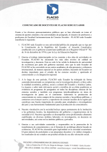 COMUNICADO DE DOCENTES DE FLACSO SEDE ECUADOR