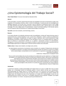 ¿Una Epistemología del Trabajo Social?