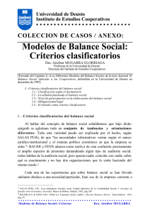 Modelos de balance social. Criterios clasificatorios, Universidad de