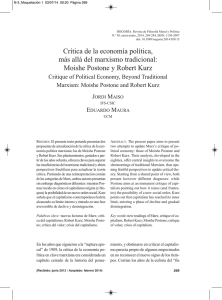Crítica de la economía política, más allá del marxismo tradicional