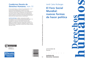 El Foro Social Mundial - Publicaciones Universidad de Deusto