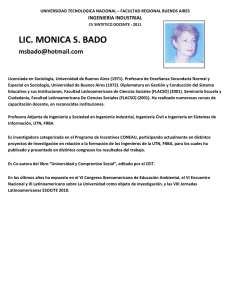 lic. monica s. bado - Departamento de Ingeniería Industrial