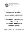 vi jornadas patagonicas de adultxs mayores, juventud y trabajo social
