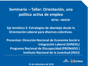 Seminario – Taller: Orientación, una política activa de empleo