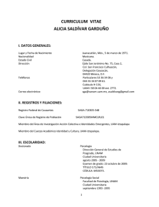 curriculum vitae alicia saldívar garduño - UAM-I