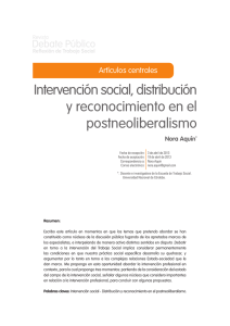 Intervención social, distribución y reconocimiento en el