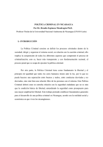 POLÍTICA CRIMINAL EN NICARAGUA Por Dr. Braulio Espinoza