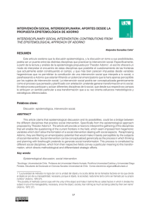 INTERVENCIÓN SOCIAL INTERDISCIPLINARIA: APORTES