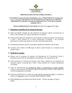 1. Requisitos específicos de la categoría docente