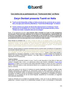 Zaryn Dentzel presenta Tuenti en Italia