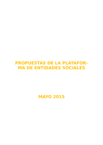 Propuestas de la plataforma de entidades sociales