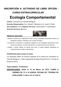 Curso: Ecología Comportamental