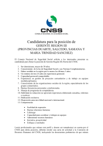 Candidatura para la posición de