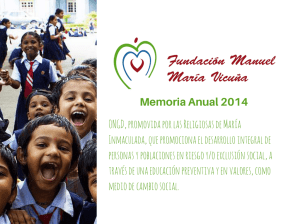 Memoria Anual 2014 - Fundación Manuel María Vicuña