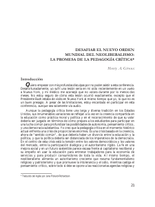 Desafiar el nuevo orden mundial del neoliberalismo