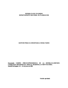 Documento CONPES 2790 - DNP Departamento Nacional de