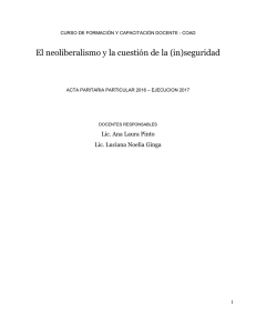 El neoliberalismo y la cuestión de la (in)seguridad