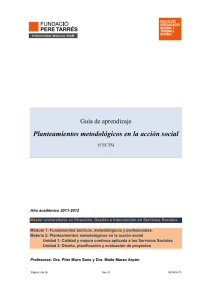 Planteamientos metodológicos en la acción social