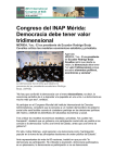 Congreso del INAP Mérida - Instituto Nacional de Administración