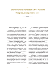 Transformar el Sistema Educativo Nacional