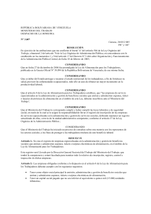 REPÚBLICA BOLIVARIANA DE VENEZUELA MINISTERIO DEL