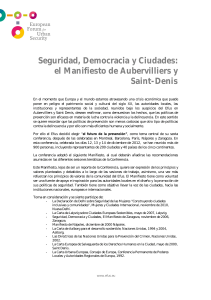 Seguridad, Democracia y Ciudades: el Manifiesto de Aubervilliers y